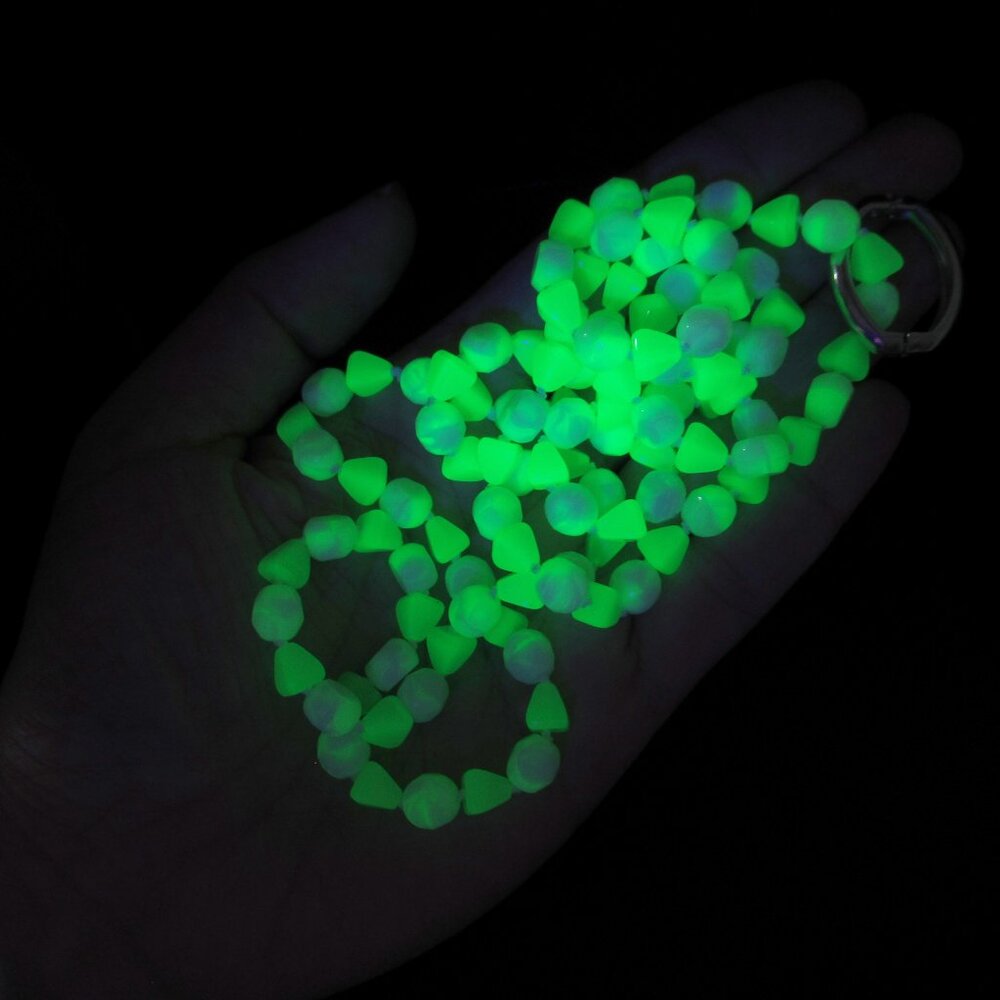 Uranium glass bead necklace